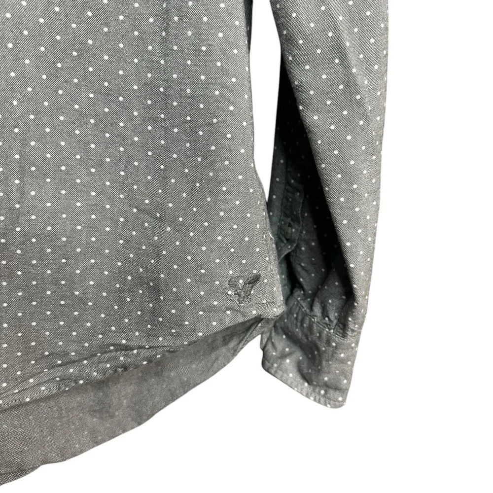 American Eagle Outfitters Long Sleeve Button Down Grey Shirt Size Medium - Picture 3 of 9